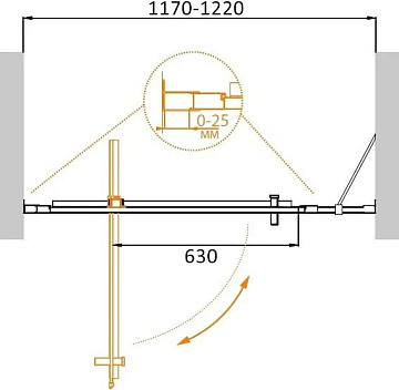 Душевая дверь в нишу Cezares Molveno BA 11 90+30 C Cr IV