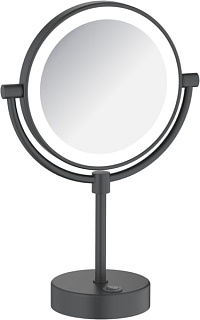 Косметическое зеркало Timo Saona 13276/03 с подсветкой, двухстороннее, черное
