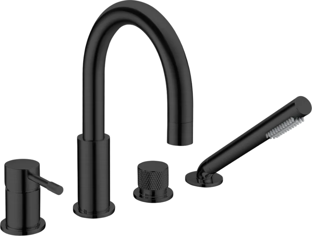 Смеситель на борт ванны Boheme Uno 460-B, black Sancos — официальный сайт