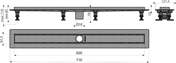 Душевой трап (лоток) AlcaPlast APZ2012 -650 без решетки