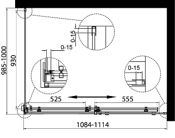 Душевой уголок BelBagno Acqua -AH-1-110/100-C-Cr профиль хром
