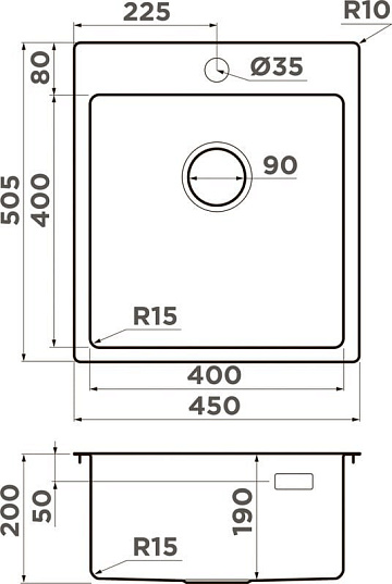 Мойка кухонная Omoikiri Amadare 45-IN