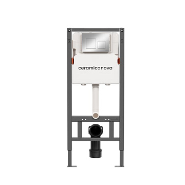 Система инсталляции для унитазов Ceramicanova Balance CN121002CH, кнопка Square глянцевый хром