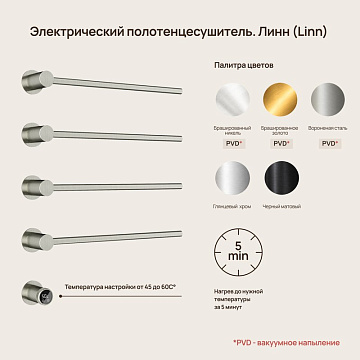 Полотенцесушитель электрический Sancos Linea, вороненая сталь, SC14001GG