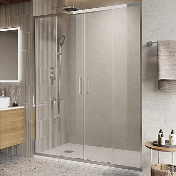 Душевая дверь в нишу BelBagno Luce BF-2-150-C-Cr профиль хром, стекло прозрачное