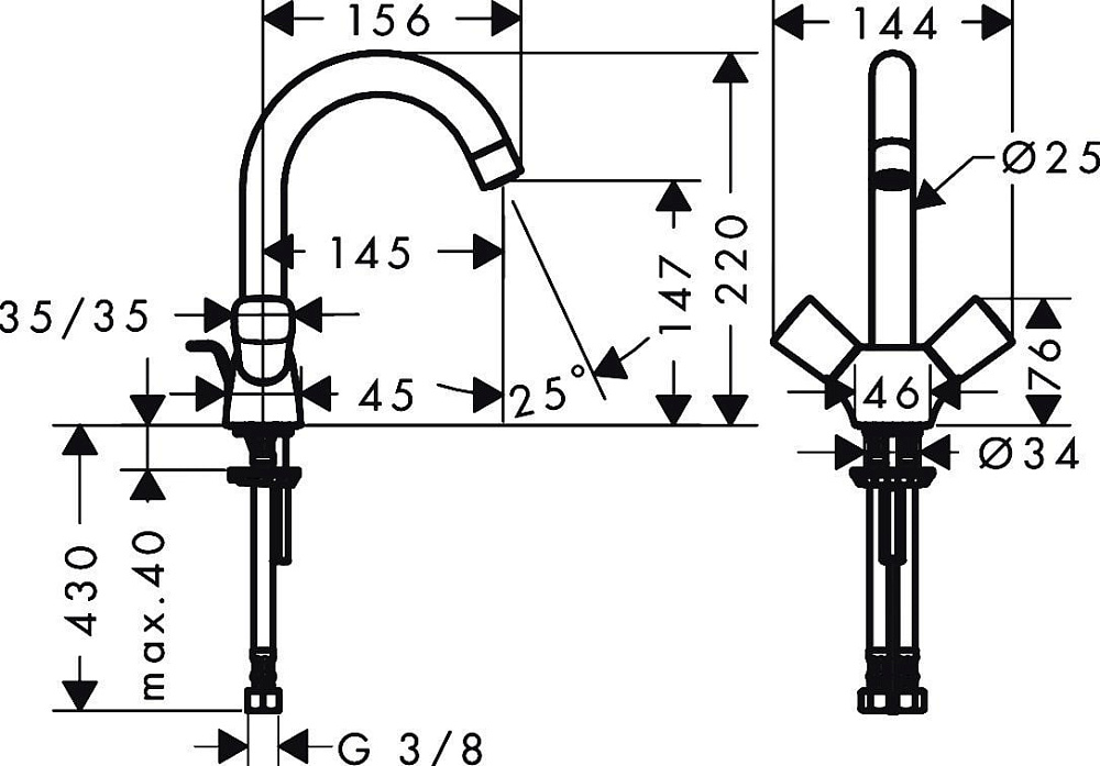 Смеситель для раковины Hansgrohe Logis 71222000
