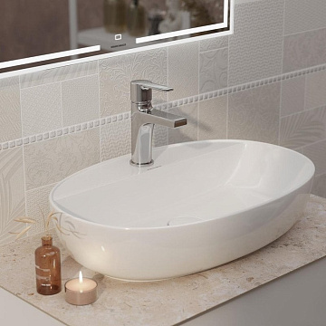 Накладная раковина KERAMA MARAZZI Plaza 60 накладная, белая глянцевая