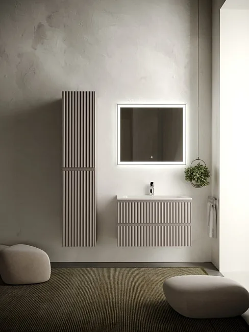 Тумба под раковину Sancos Snob R 80 подвесная Doha soft (пыльная роза), SNR80SM Sancos — Оригинал