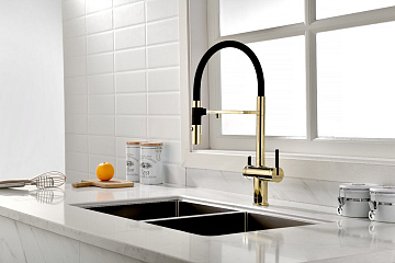 Смеситель для кухни Paulmark Gravity Gr213888-G, золото