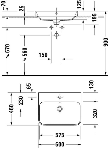 Раковина Duravit Happy D.2 Plus 2360601300 60 см, черная