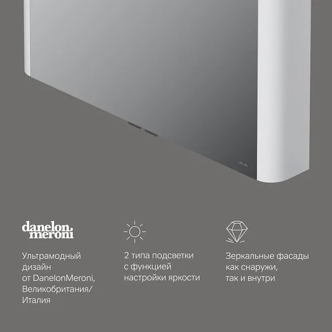 Зеркало-шкаф AM.PM Sensation 100 белый глянец Sancos — Оригинал