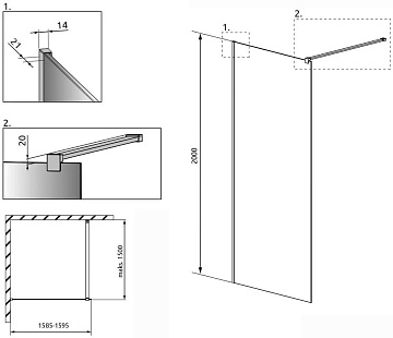 Душевая перегородка Radaway Modo New II 160