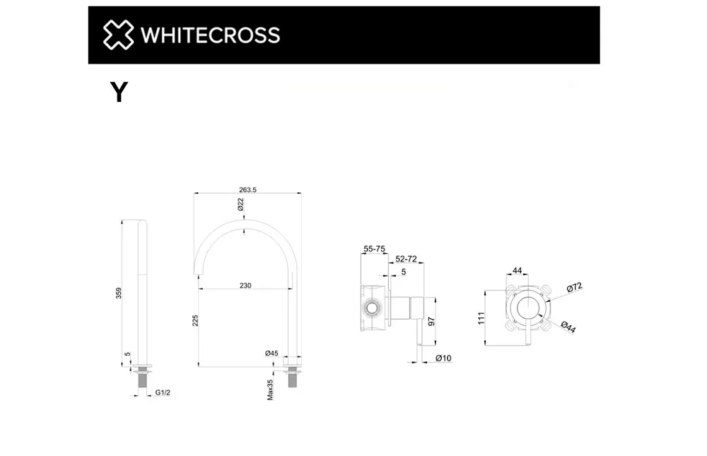 Смеситель для раковины WHITECROSS Y Y1219GM С ВНУТРЕННЕЙ ЧАСТЬЮ, оружейная сталь Sancos — официальный сайт