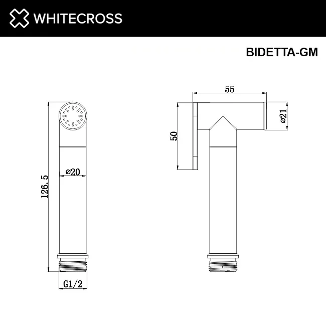 Гигиенический душ WHITECROSS Y BIDETTA-GM оружейная сталь Sancos — Оригинал
