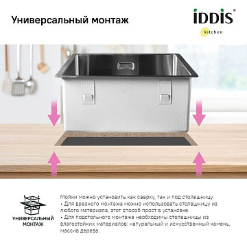 Мойка кухонная IDDIS Edifice EDI44G0i77 графит