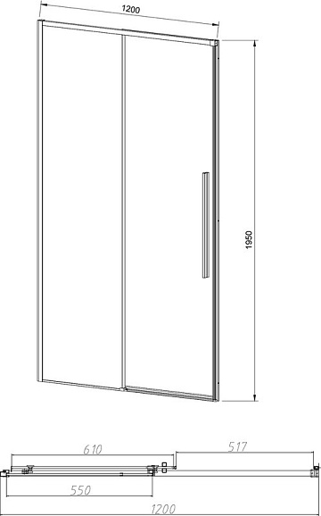Душевая дверь в нишу Vincea Slim-N VDS-4SN120CL 120 см, профиль хром