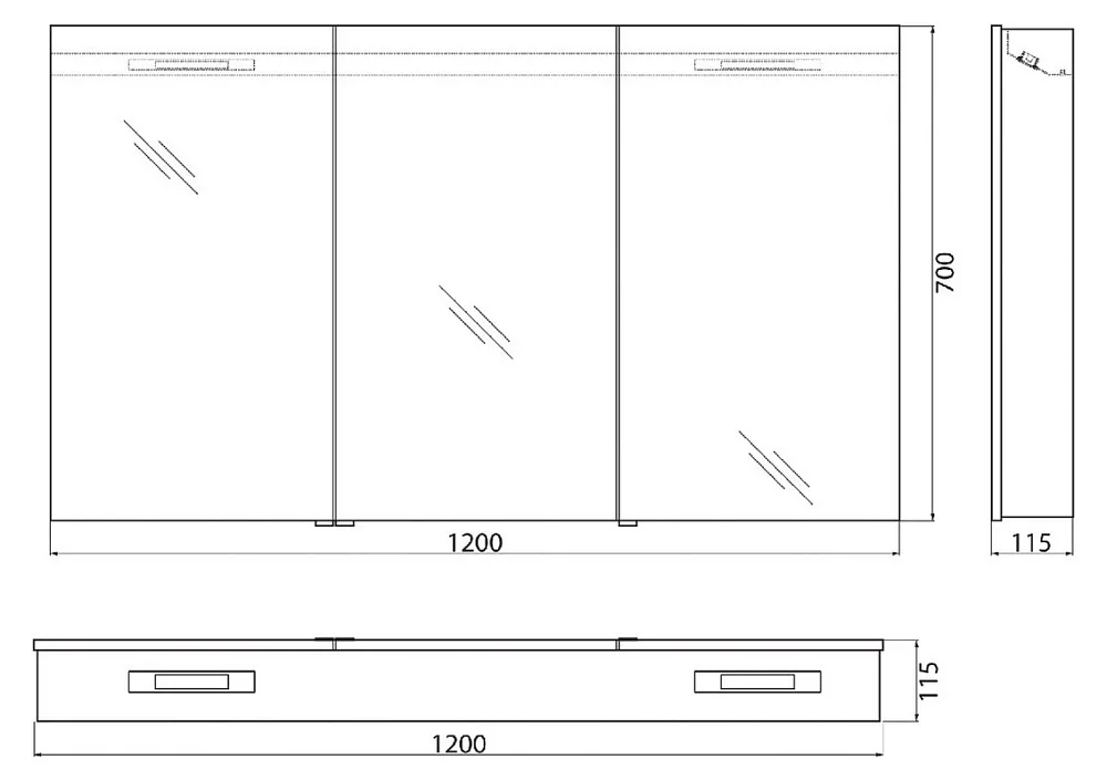 Зеркало-шкаф BelBagno SPC-3A-DL-BL-1200 Sancos — официальный сайт