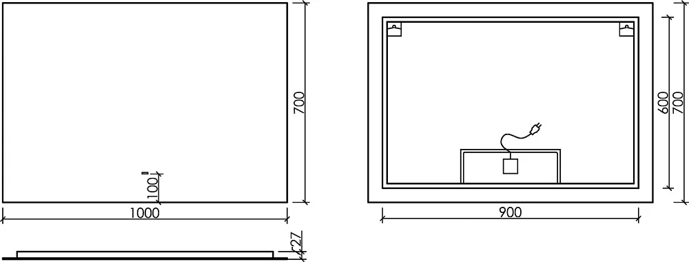 Зеркало Sancos Square SQ1000 100 см Sancos — официальный сайт