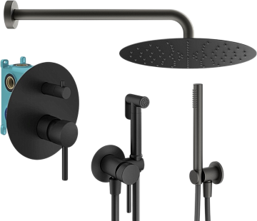 Комплект для ванной Plumberia Selection Ixo KITZXO18NO С ВНУТРЕННЕЙ ЧАСТЬЮ, черный матовый