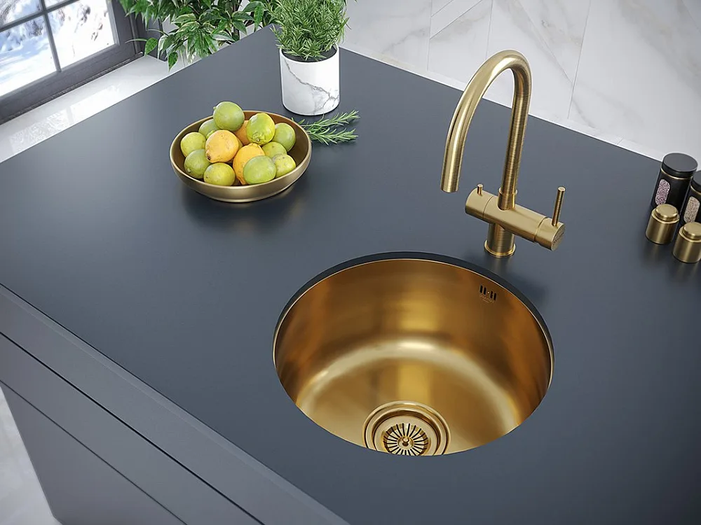 Мойка кухонная Paulmark Werra PM404646-BG золото Sancos — официальный сайт
