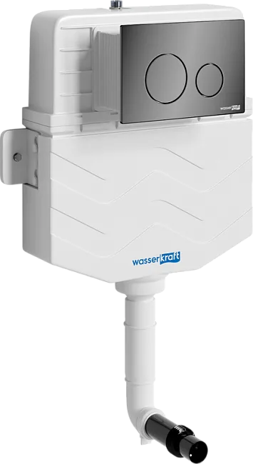 Смывной бачок скрытого монтажа Wasserkraft Aller 10TLT.031.ME.PB02, с кнопкой смыва черной Sancos — Оригинал