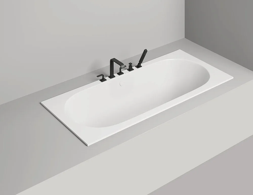 Ванна из искусственного камня Salini Ornella Axis S-Sense 180x80 см, встраиваемая, матовая белая, на Sancos — официальный сайт
