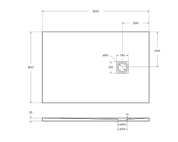 Поддон для душа BelBagno Uno TRAY-MR-UNO-AH-120/80-35-W-BO 120х80, белый, с сифоном