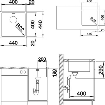 Мойка кухонная Blanco Andano 400-U