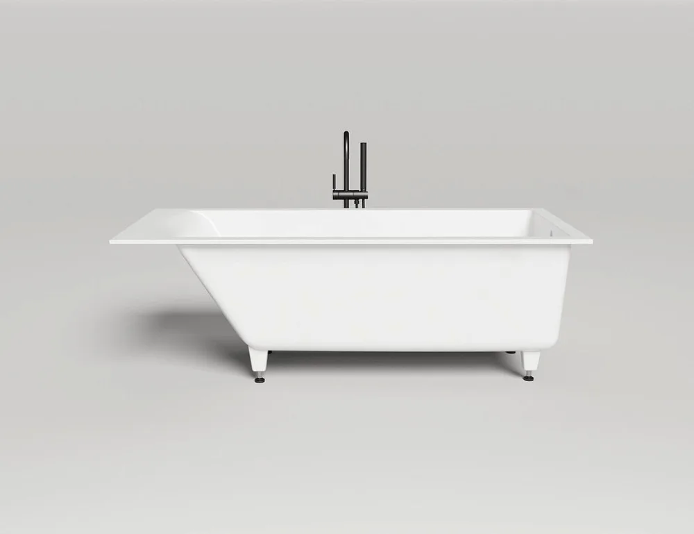 Ванна из искусственного камня Salini Cascata S-Sense 170x70 см, встраиваемая, белая, на ножках Sancos — официальный сайт