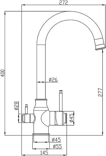 Смеситель для кухни Steel Hammer SH 763 INOX