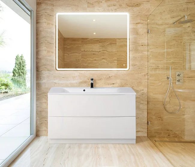 Тумба под раковину без столешницы BelBagno Marino 100 bianco lucido, напольная Sancos — Оригинал