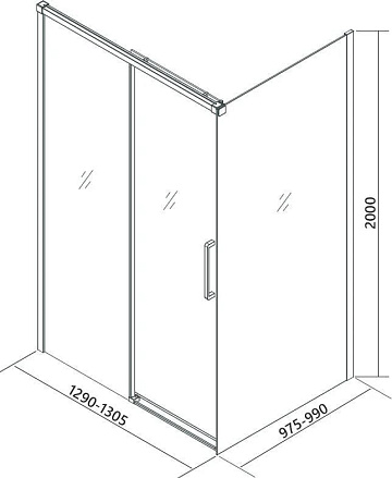 Душевой уголок Veconi Premium Trento PTC-SP-40CH 130x100, профиль хром, стекло прозрачное