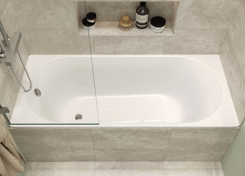 Ванна из искусственного камня Marmo Bagno Патриция 180x80 см, пристенная, белая, на ножках