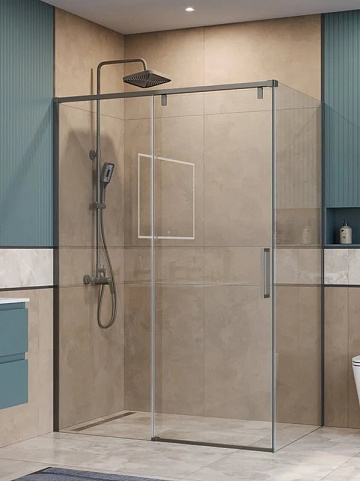 Душевой уголок BelBagno Soft Close-1 AH-1-130/90-C-GM профиль оружейная сталь