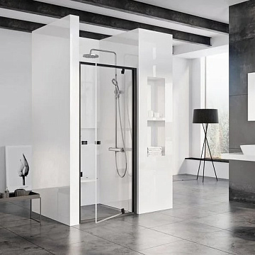 Душевая дверь в нишу Ravak Pivot PDOP1-90 Transparent, профиль черный