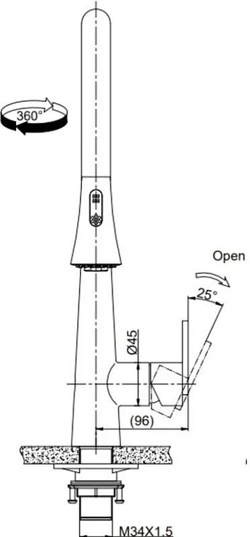 Смеситель для кухни Seaman Eco Venice SSN-1801P сенсорный, steel satin