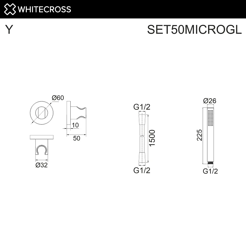 Душевой гарнитур WHITECROSS SET50MICROGL, золото Sancos — официальный сайт
