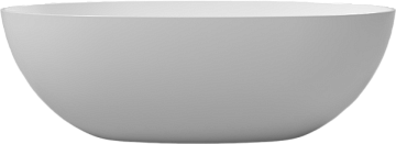 Ванна из искусственного камня WHITECROSS Diamond 170x85 см, отдельностоящая, белая, овальная, с донн