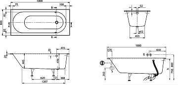 Акриловая ванна Villeroy & Boch Oberon 180x80 см, UBQ180OBE2V-01