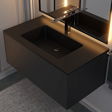 Мебельная раковина Uperwood Parma Quartz 291003008 85 см, матовая черная, уголь