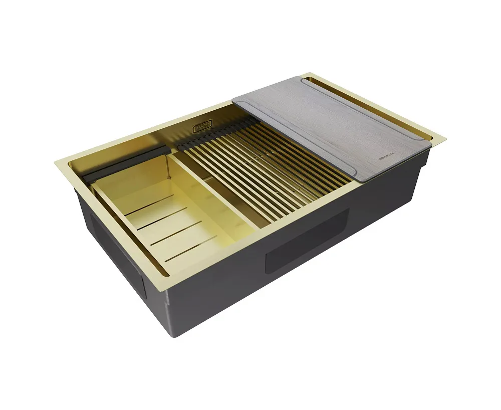 Мойка кухонная Paulmark Next-Multi Sink 74 UNI PM787445-LG светлое золото Sancos — официальный сайт
