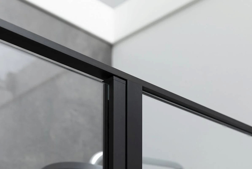 Душевой уголок Allen Brau Priority 140x80, профиль черный браш, стекло прозрачное