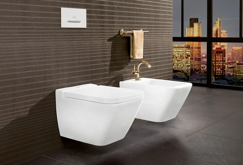 Биде подвесное Villeroy & Boch Finion 446500R1 alpin, ceramicplus Sancos — официальный сайт