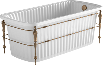 Ванна из искусственного камня Migliore Olivia 24378 175x80 см, отдельностоящая, белая, на ножках, со