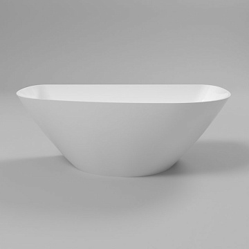 Ванна из искусственного камня WHITECROSS Topaz 170x80 см, отдельностоящая, белая, асимметричная, с д