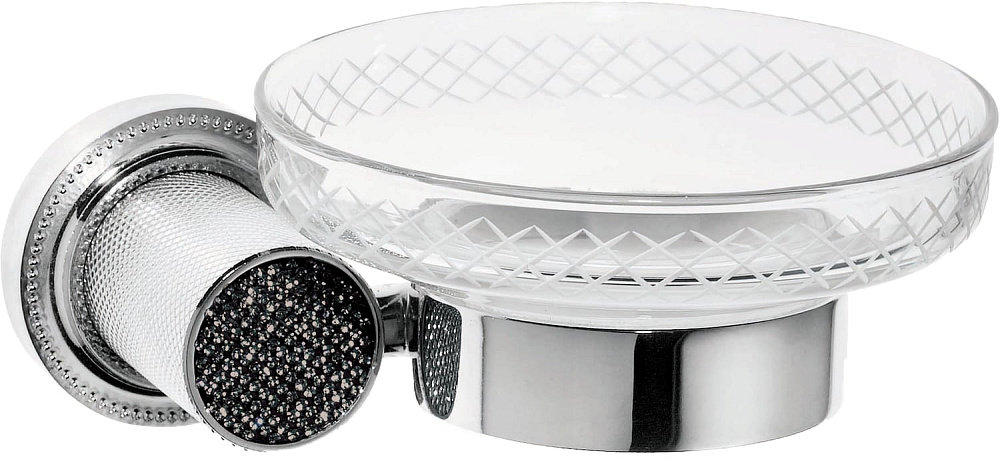 Мыльница Boheme Royal Cristal Black подвесная, хром