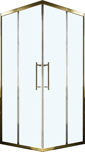 Душевой уголок Veconi Premium Trento PTC-20G 120x80, профиль брашированное золото, стекло прозрачное