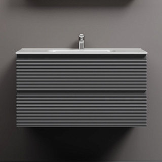 Тумба с раковиной Sancos Folk 90 grey soft, раковина CN7002