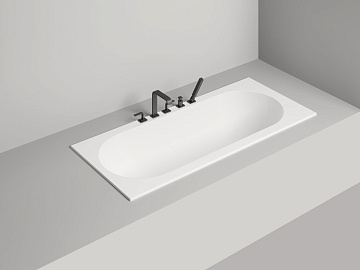 Ванна из искусственного камня Salini Ornella S-Sense 170x70 см, встраиваемая, матовая белая, на ножк