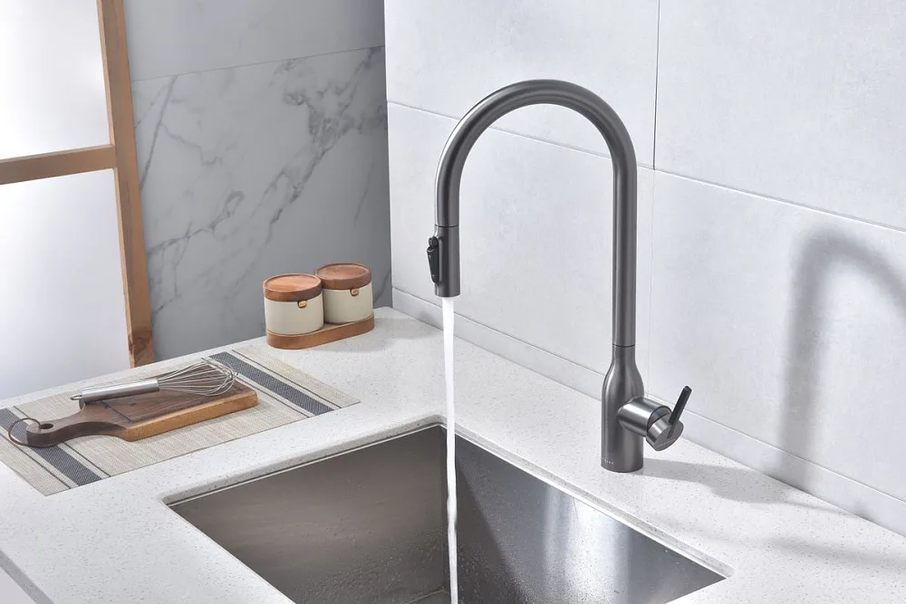 Смеситель для кухни Paulmark Universal Un213880-GM вороненая сталь Sancos — официальный сайт